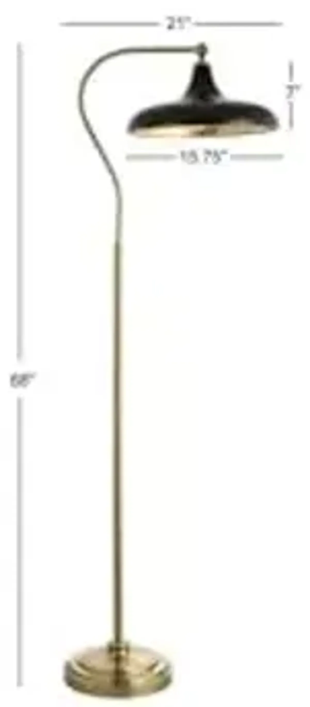 SAFAVIEH FLL4046A Lighting Collection Stefan Black 68-inch Floor Lamp, H