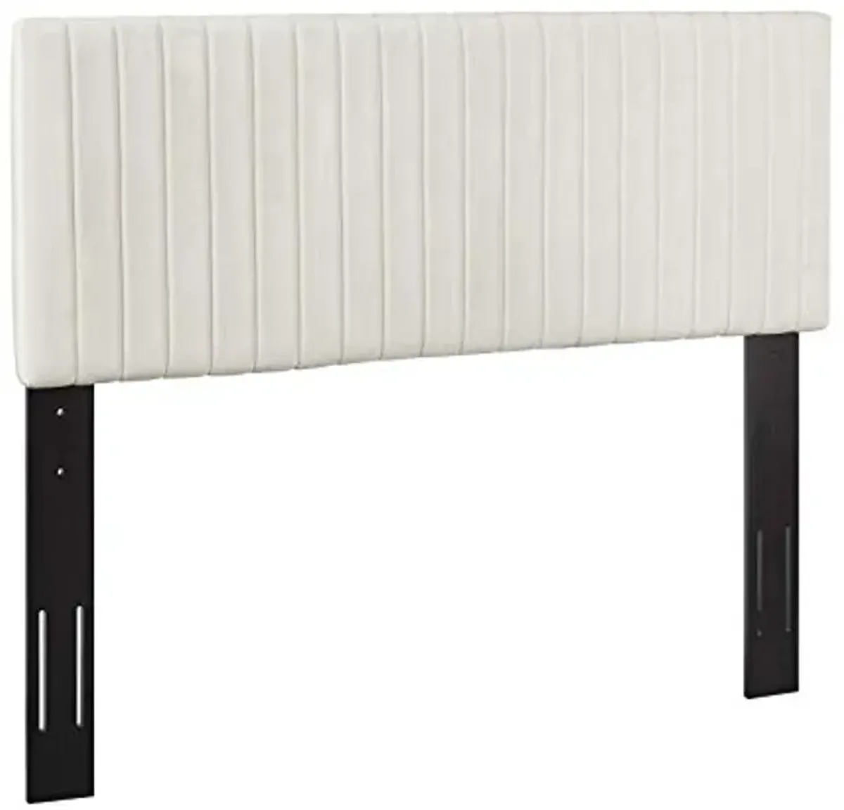 Modway Keira Channel Tufted Performance Velvet Upholstered King Headboard in Ivory