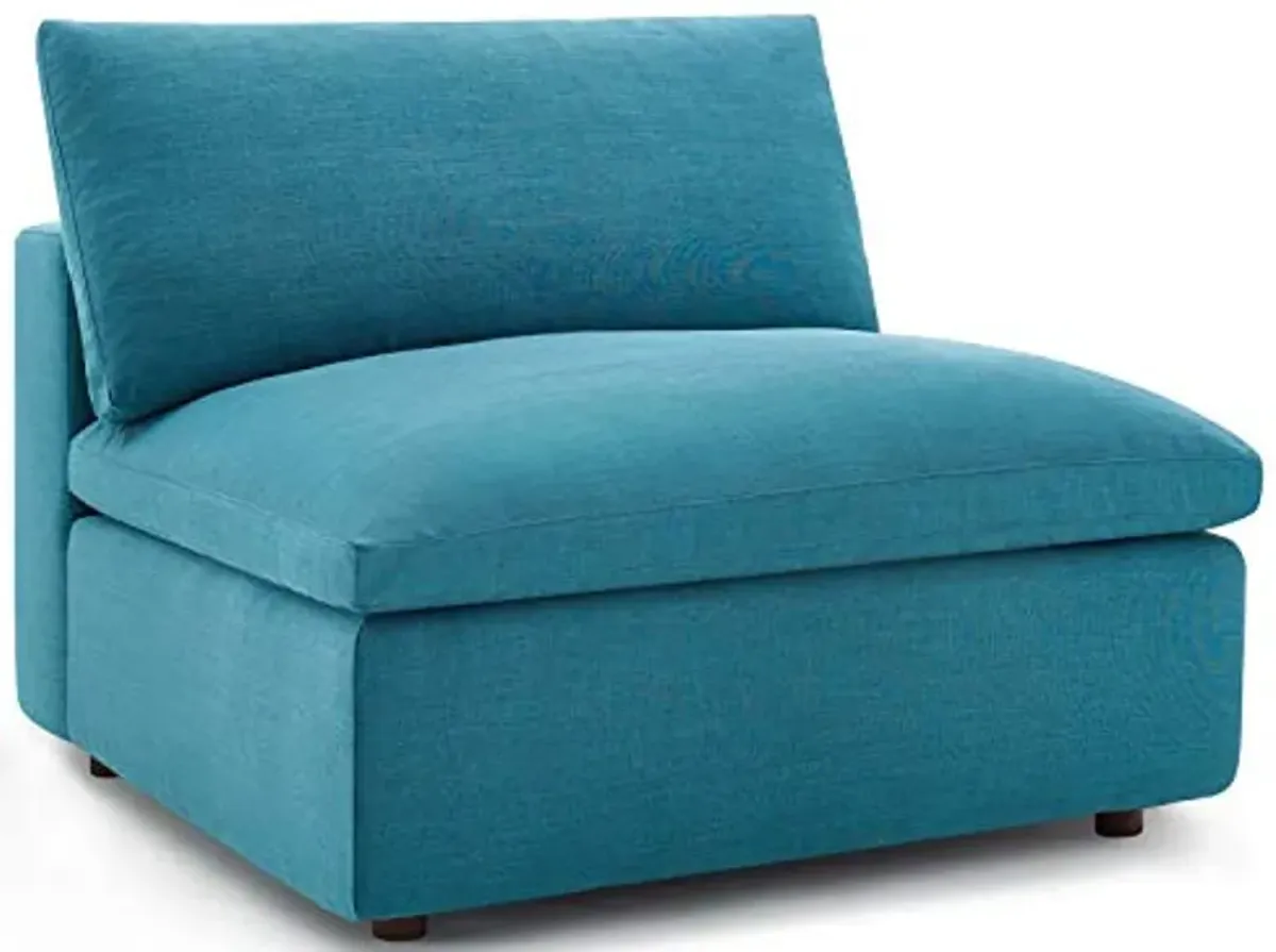 Modway Commix Down-Filled Overstuffed Upholstered 6-Piece Sectional Sofa Set in Teal