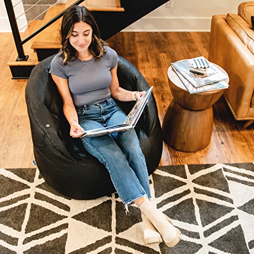 Big Joe Milano w/ Vibe Vibrating Massage Bean Bag Chair, Black Montana