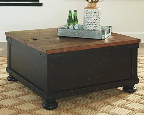 Signature Design By Ashley Valebeck Farmhouse Lift Top Coffee Table ...