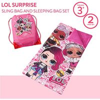 Idea Nuova LOL Surprise Sling Bag and Cozy Lightweight Sleeping Bag, 30"x54", Ages 3+