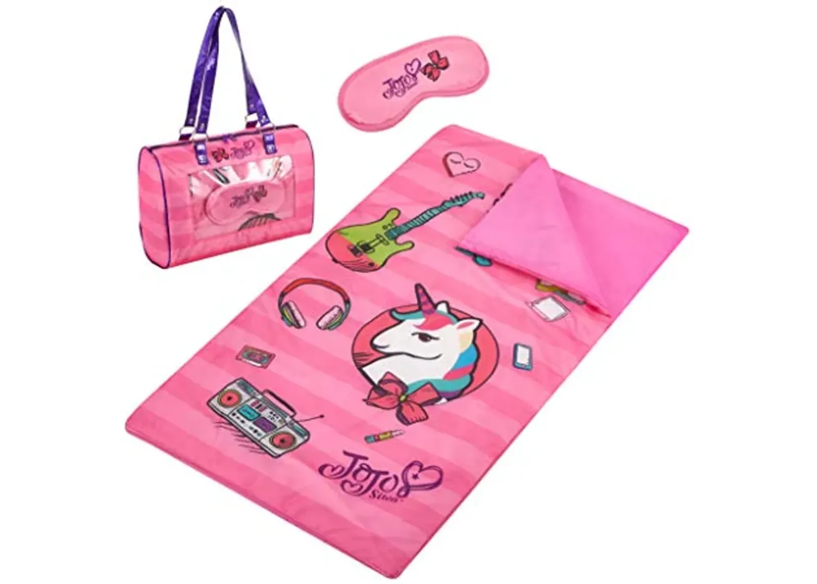 Nickelodeon JoJo Siwa Unicorn Bow Sleepover Purse & Eye Mask Set, Pink