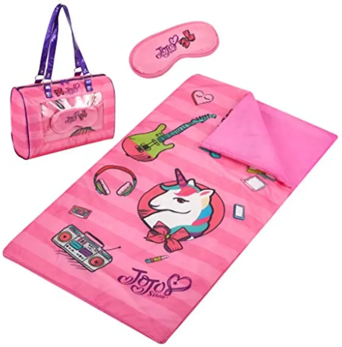 Nickelodeon JoJo Siwa Unicorn Bow Sleepover Purse & Eye Mask Set, Pink