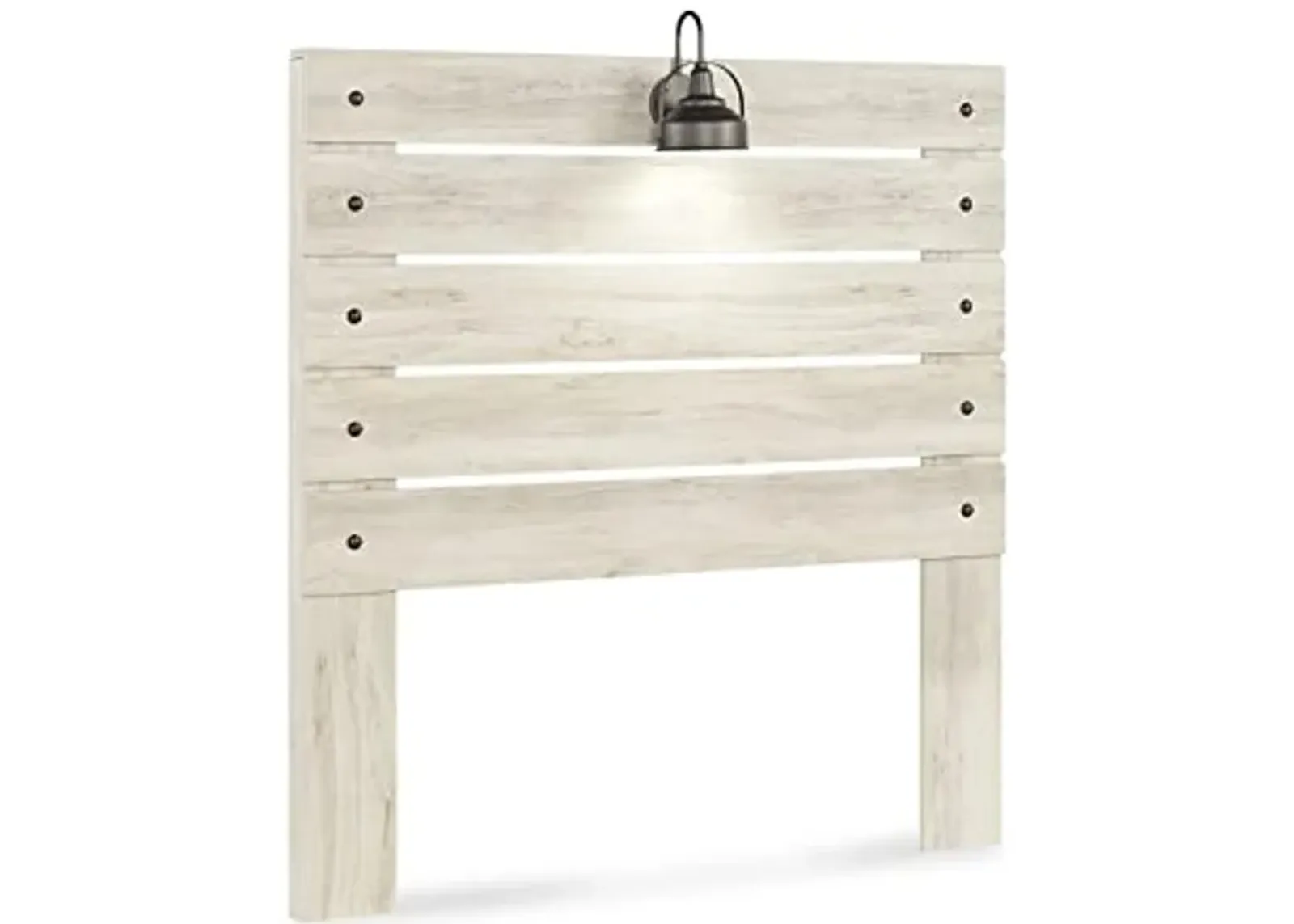 Signature Design by Ashley Cambeck Farmhouse Panel Headboard ONLY with USB Charging Stations, Full, Whitewash