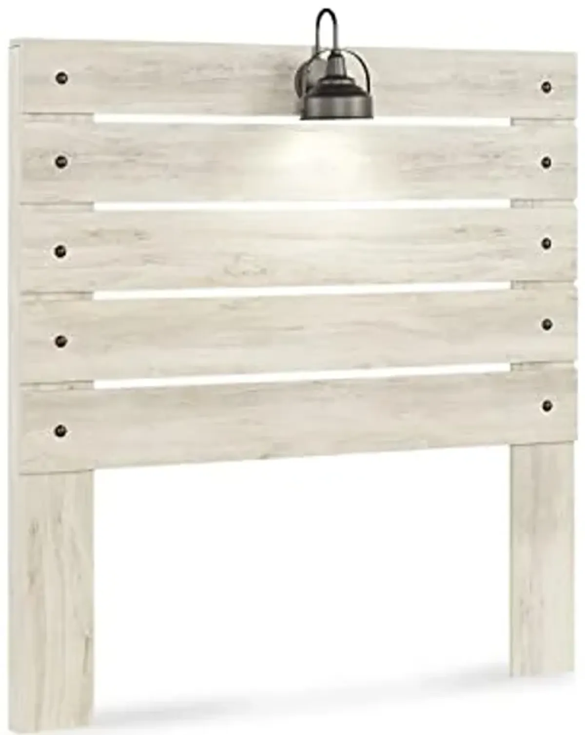 Signature Design by Ashley Cambeck Farmhouse Panel Headboard ONLY with USB Charging Stations, Full, Whitewash