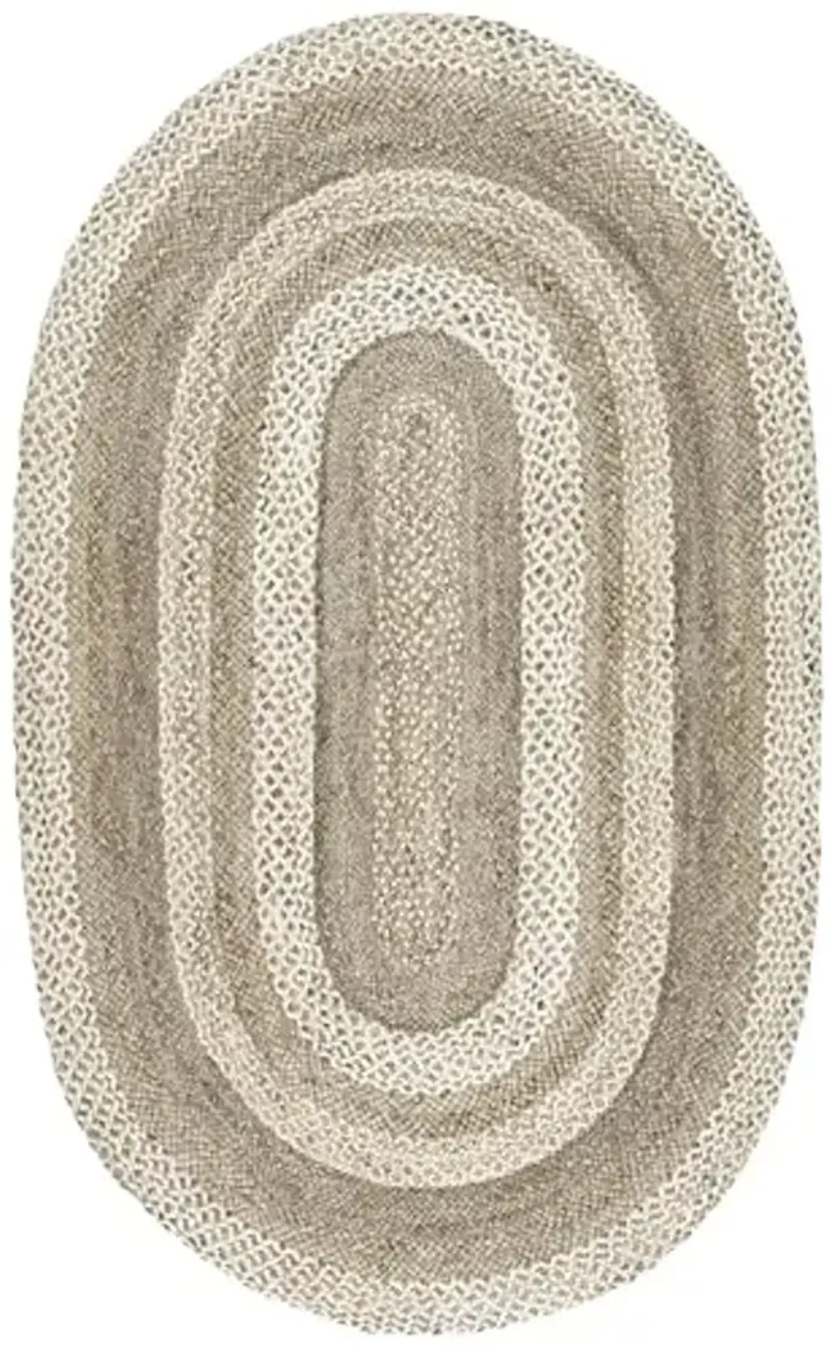 Nuloom Charlene Natural/Ivory, 3' x 5' Oval, Solid, Jute, Soft and Textured, High Traffic, Stain Resistant, Easy Clean, Durable Area Rug for Bedroom, Living Room, Dining Space, Foyer, Entryway