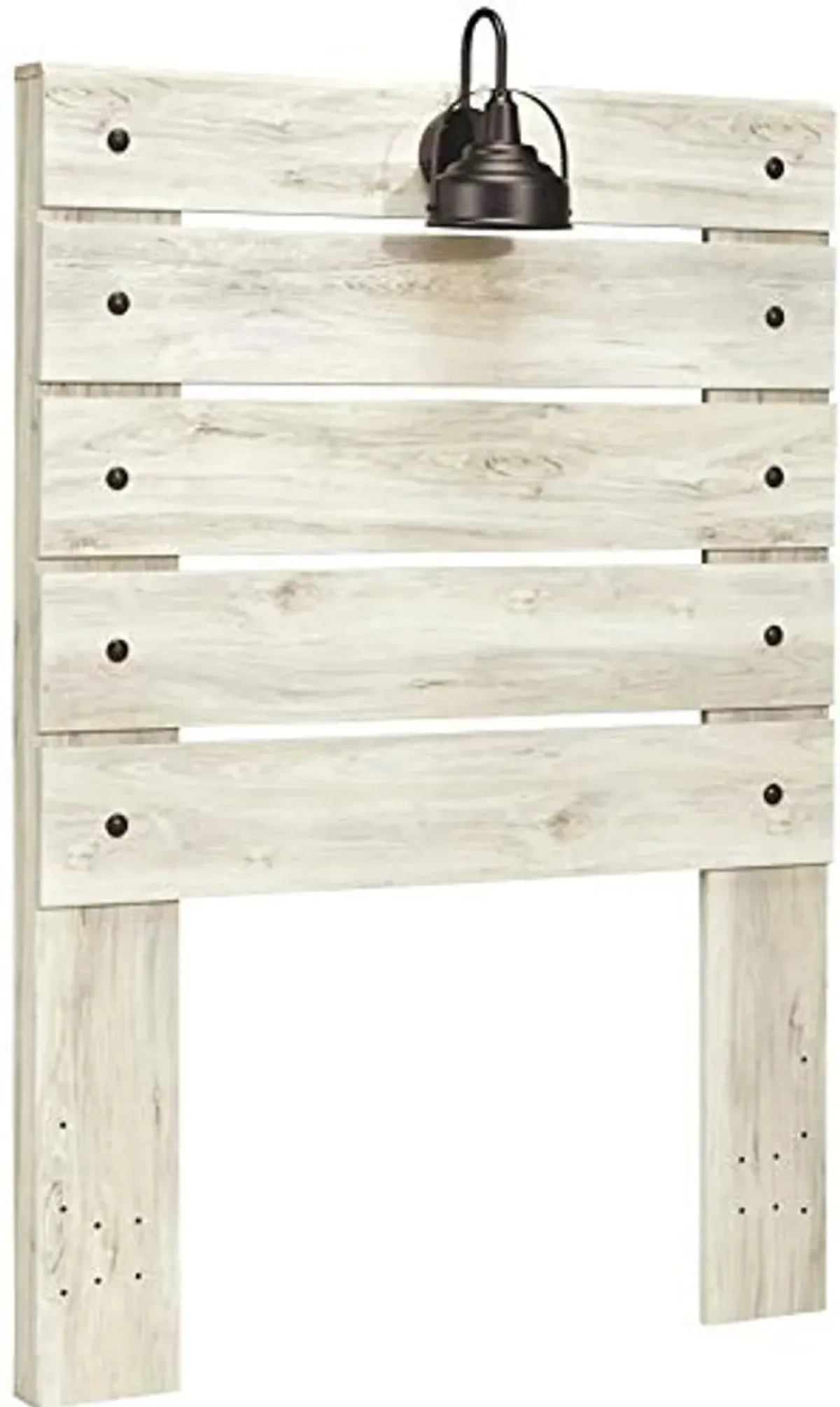 Signature Design by Ashley Cambeck Farmhouse Panel Headboard ONLY with USB Charging Stations, Twin, Whitewash