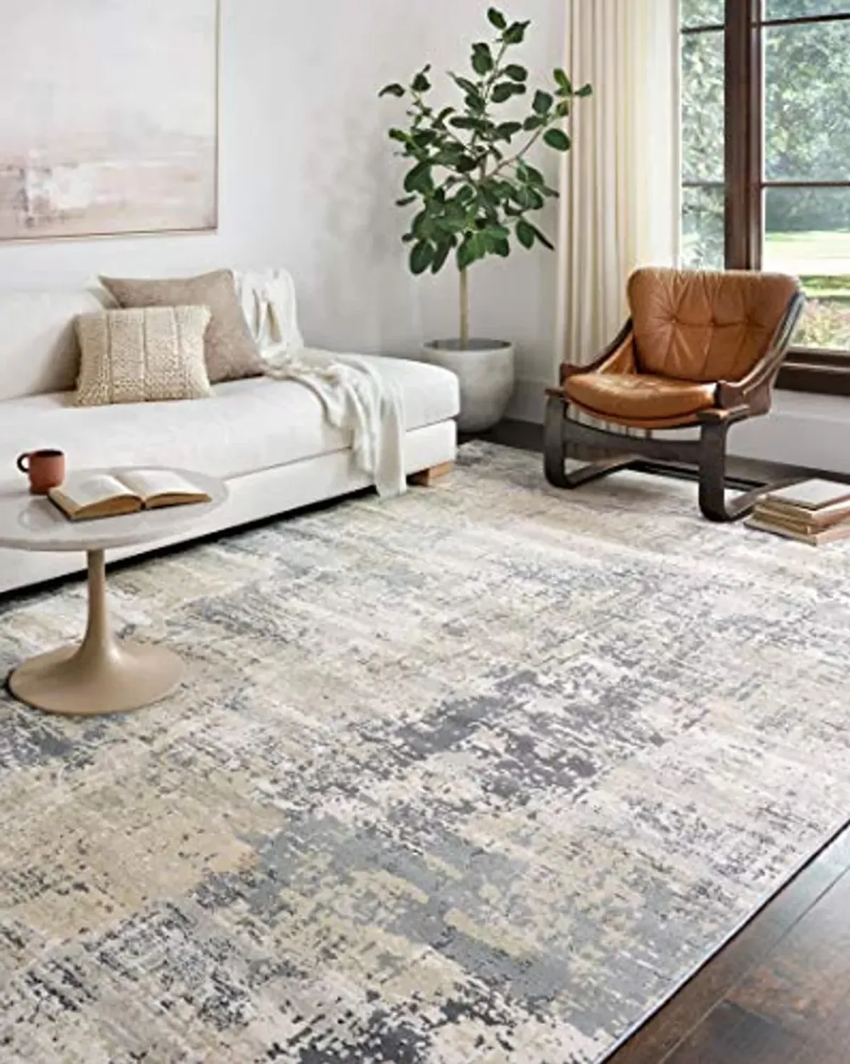 Loloi II Lucia Collection LUC-06 Granite 4'-0" x 5'-7" Accent Rug