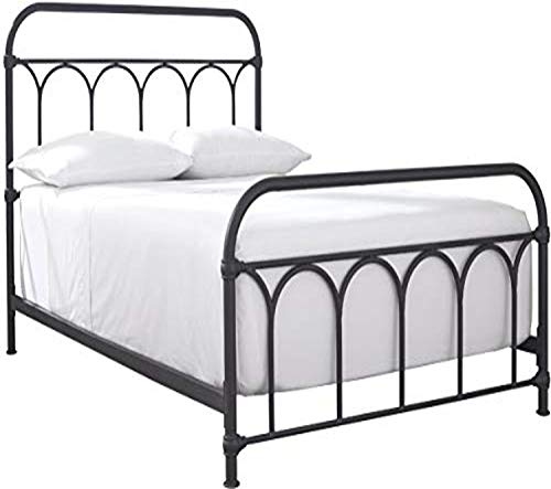 Signature Design by Ashley Nashburg Industrial Farmhouse Metal Bed, Full, Matte Black