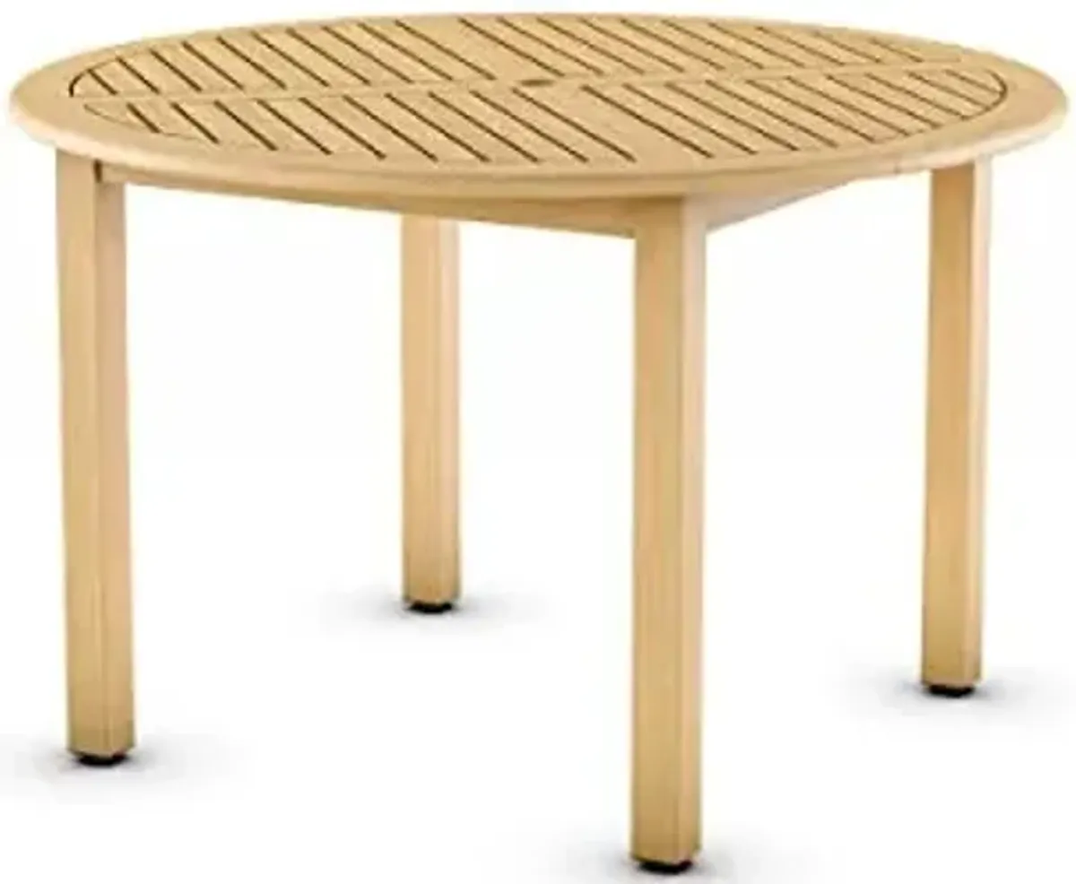 Amazonia Indiana Round Patio Dining Table | Teak Finish | Durable and Ideal for Indoors and Outdoors, Brown