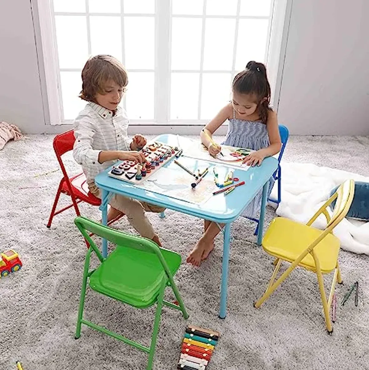 Heritage Kids 5Piece Table & Chair Set, Primary