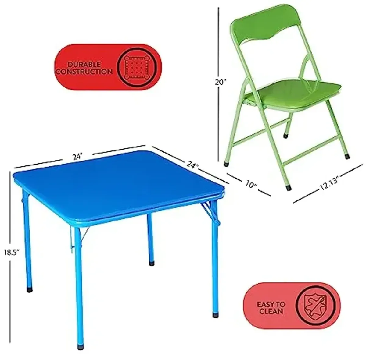 Heritage Kids 3Piece Table & Chair Set, Primary, 3 Piece