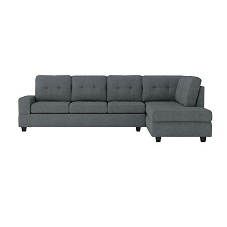 Homelegance 112" x 81" Reversible Sectional Sofa, Dark Gray