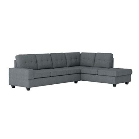 Homelegance 112" x 81" Reversible Sectional Sofa, Dark Gray