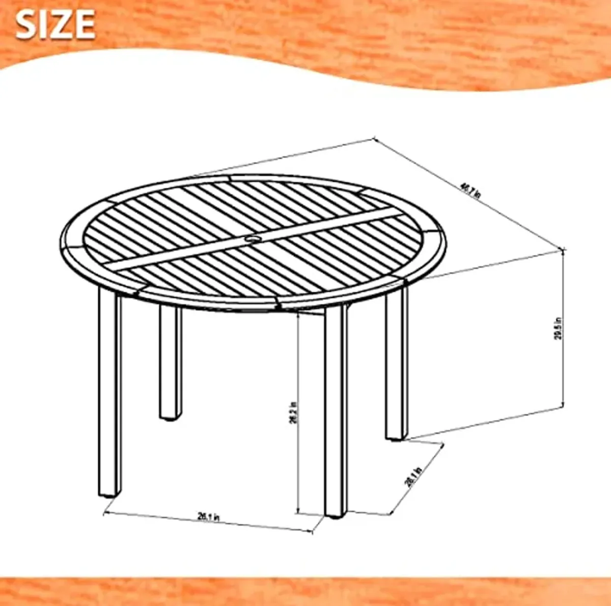 Amazonia Adelaide Eucalyptus Patio Dining Set | Teak Finish | Durable and Ideal for Outdoors, Round 5-Piece