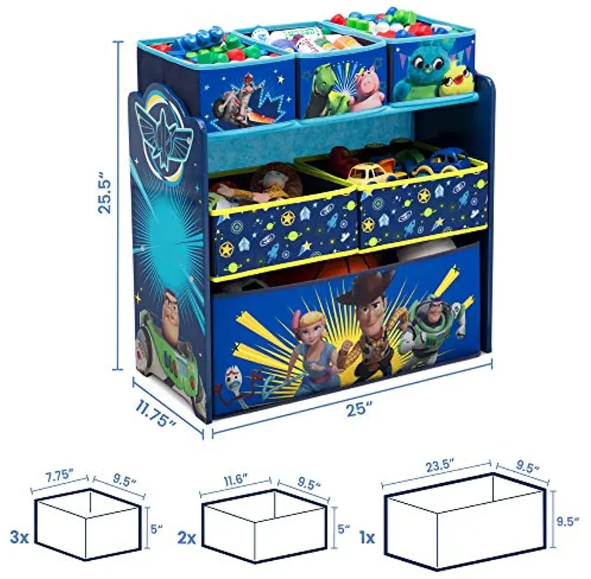 Disney/Pixar Toy Story 4 6 Bin Design and Store Toy Organizer by Delta Children