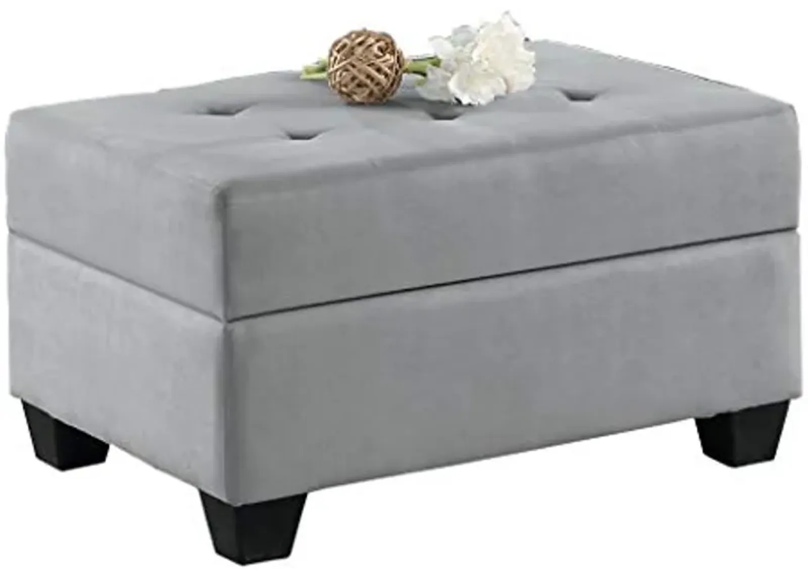 Homelegance Storage Ottoman, Gray