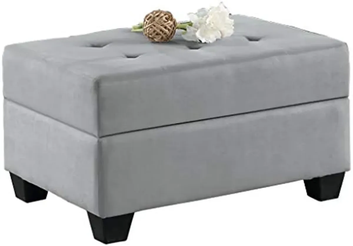 Homelegance Storage Ottoman, Gray