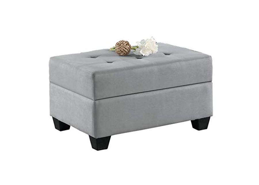 Homelegance Storage Ottoman, Gray