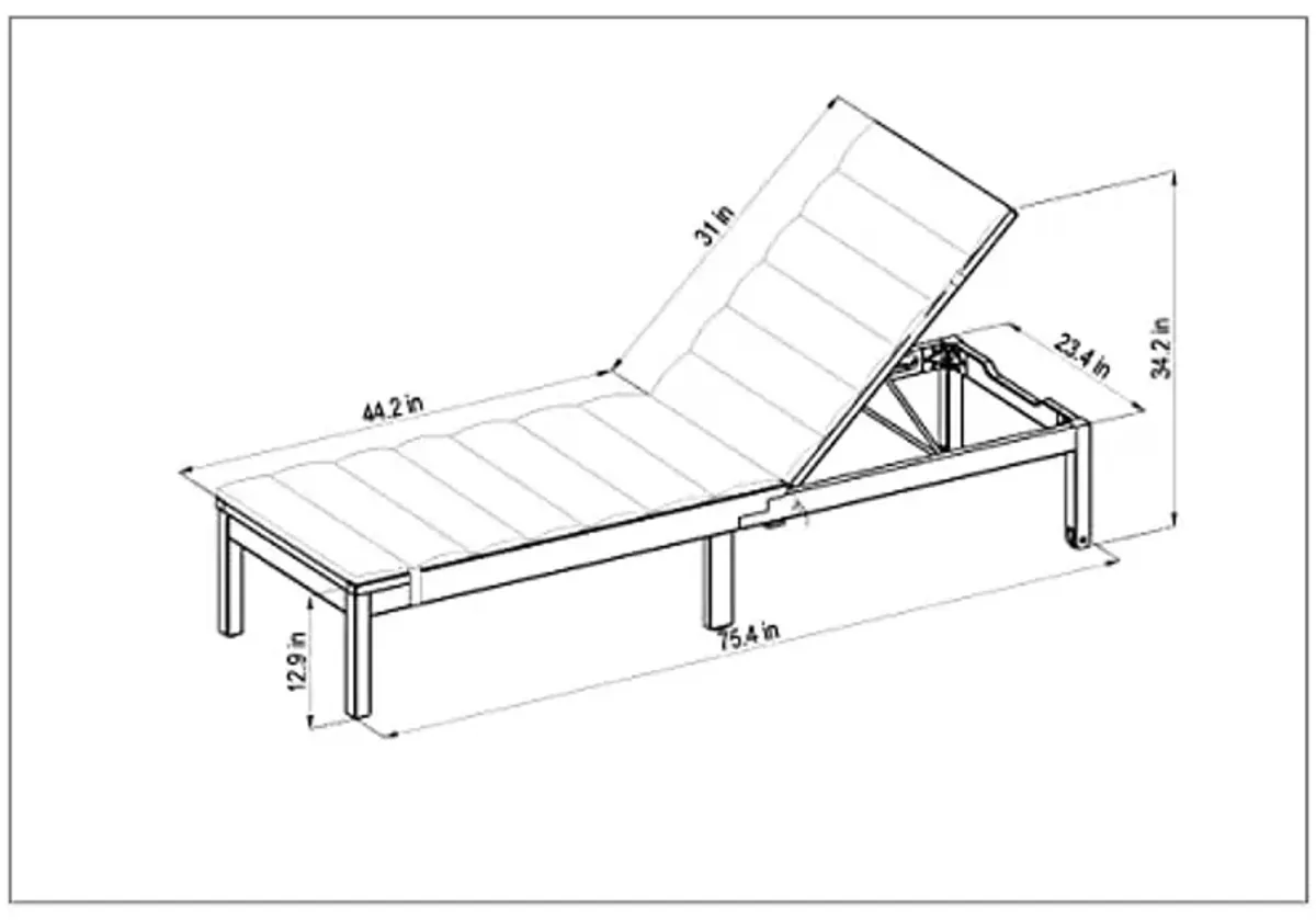 Amazonia Regatta Patio Chaise Lounger | Durable outdoor furniture with Teak Finish | Grey Cushion