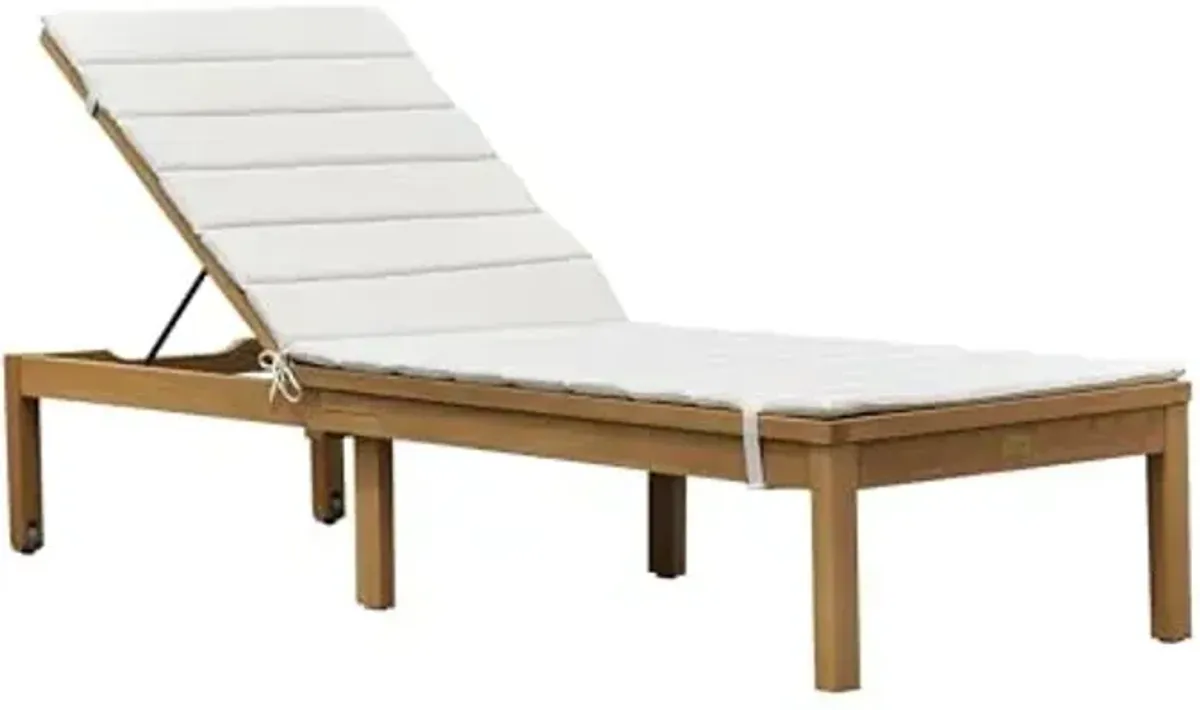 Amazonia Regatta Patio Chaise Lounger | Durable outdoor furniture with Teak Finish | Grey Cushion
