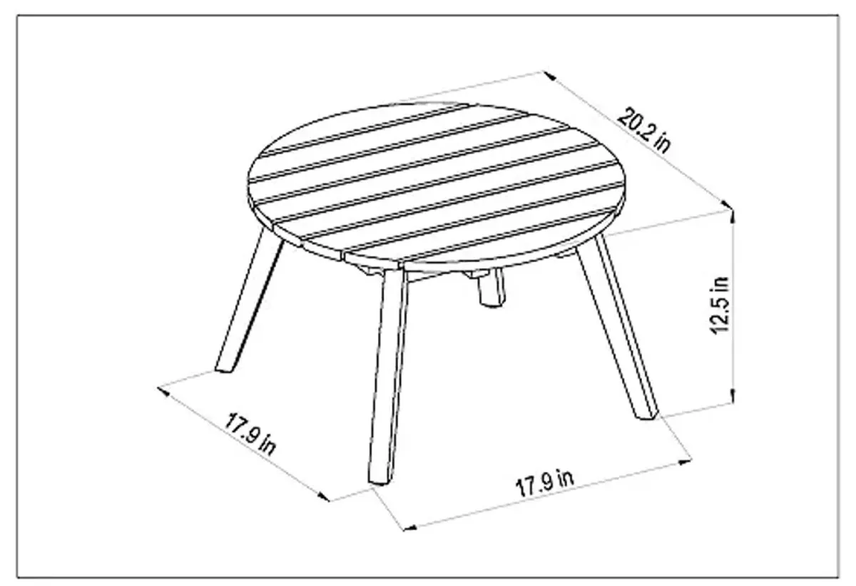 Amazonia Ashland Patio Round Side Table | Durable Eucalyptus with Teak Finish | Ideal for Indoors and Outdoors, Light Brown