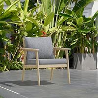 Amazonia Sandyport Durable Outdoor Furniture Made of Teak | Olefin Cushions Patio Armchair, Light Brown