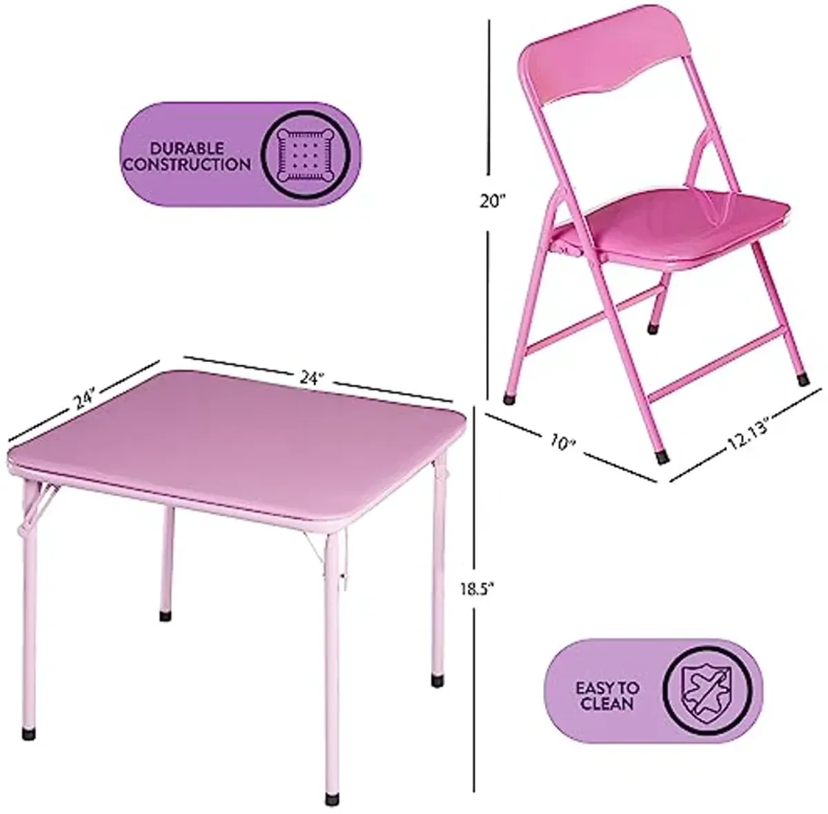 Heritage Kids 3Piece Table & Chair Set, Pink, 3 Piece