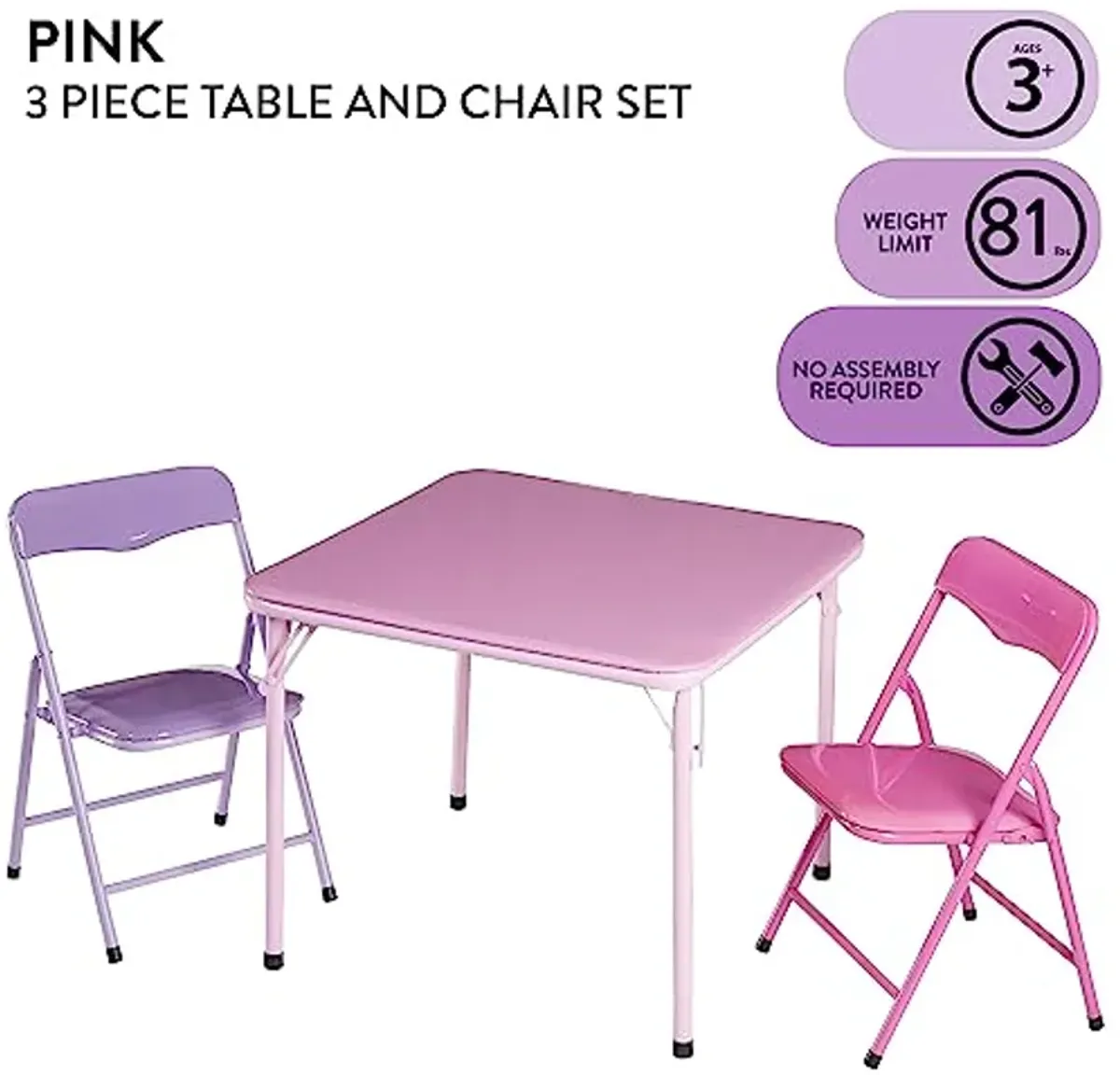 Heritage Kids 3Piece Table & Chair Set, Pink, 3 Piece