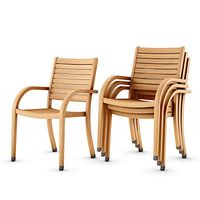 Amazonia Arizona Patio Stacking Chairs | Teak Finish | Durable and Ideal for Indoors and Outdoors (Set of 4)