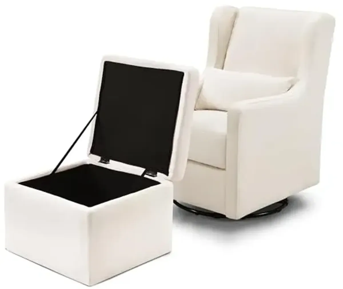 Carter's by daVinci Adrian 360° Swivel Glider Chair w/ Storage Ottoman - Water & Stain Resistant Rocking Chair Glider - GREENGUARD Gold & FSC Certified Glider Rocking Chair for Nursery & Living Room