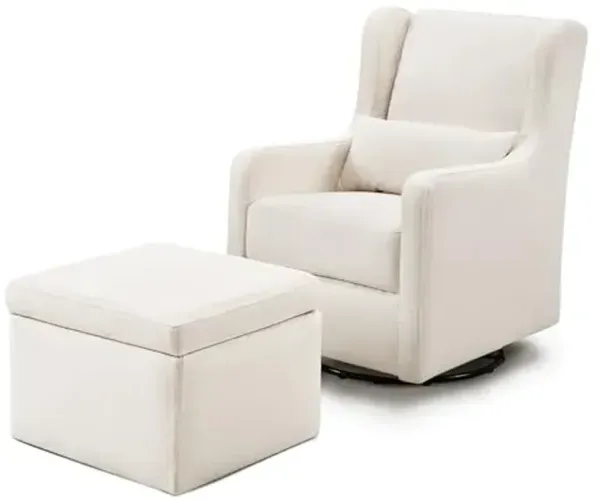 Carter's by daVinci Adrian 360° Swivel Glider Chair w/ Storage Ottoman - Water & Stain Resistant Rocking Chair Glider - GREENGUARD Gold & FSC Certified Glider Rocking Chair for Nursery & Living Room