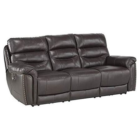 Homelegance 87" Power Double Reclining Sofa, Brown