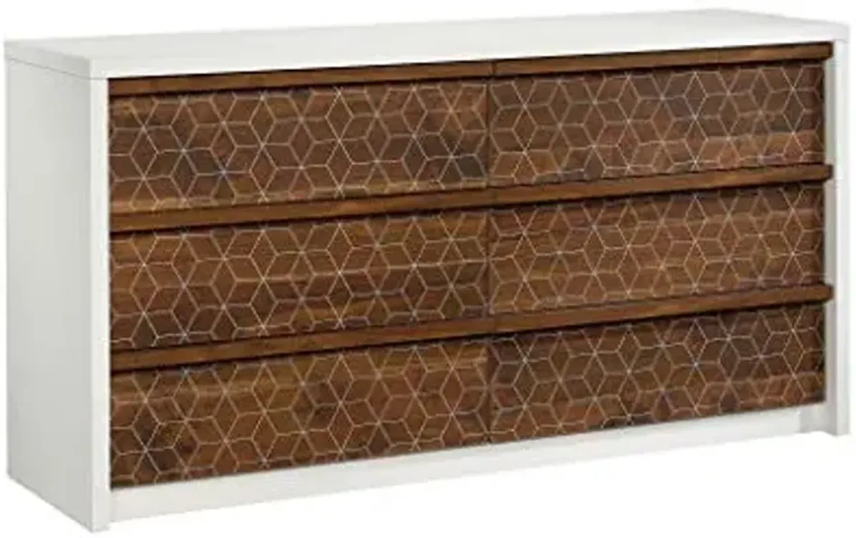 Sauder Harvey Park 6 Drawer Dresser for Bedroom Wooden Dressers & Chest of Drawers, in Soft White