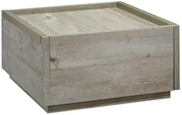 Sauder Manhattan Gate Square Coffee Table, Mystic Oak, 2 Drawers, Modern Farmhouse