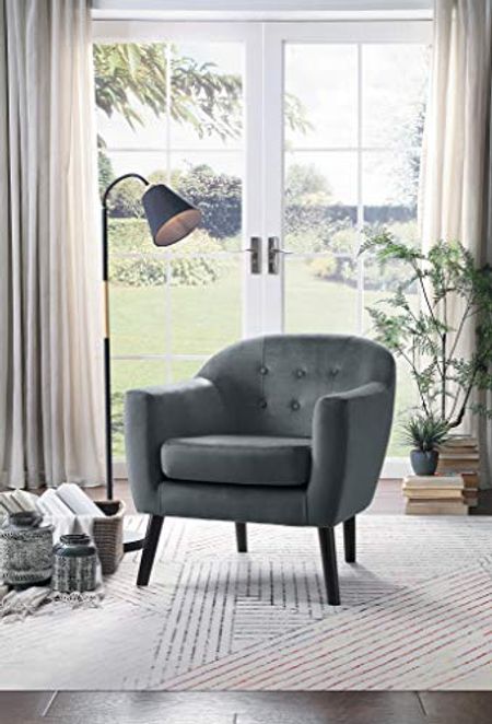 Homelegance Velvet Accent Chair, Gray