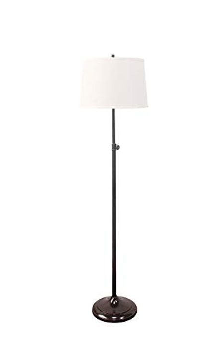 Urbanest Adjustable Height Windsor Floor Lamp, 51 1/2-inch Tall to 61 3/4-inch Tall, Oil-Rubbed Bronze Base with Off White Linen French Drum Shade
