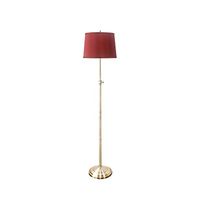Urbanest Adjustable Height Windsor Floor Lamp, 51 1/2-inch Tall to 61 3/4-inch Tall, Antique Brass Base with Burgundy Silk French Drum Shade