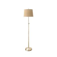 Urbanest Adjustable Height Windsor Floor Lamp, 51 1/2-inch Tall to 61 3/4-inch Tall, Antique Brass Base with Natural Burlap French Drum Shade