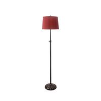 Urbanest Adjustable Height Windsor Floor Lamp, 51 1/2-inch Tall to 61 3/4-inch Tall, Oil-Rubbed Bronze Base with Burgundy Silk French Drum Shade