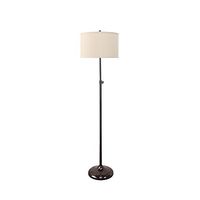 Urbanest Adjustable Height Windsor Floor Lamp, 51 1/2-inch Tall to 61 3/4-inch Tall, Oil-Rubbed Bronze Base with Natural Linen Classic Drum Shade