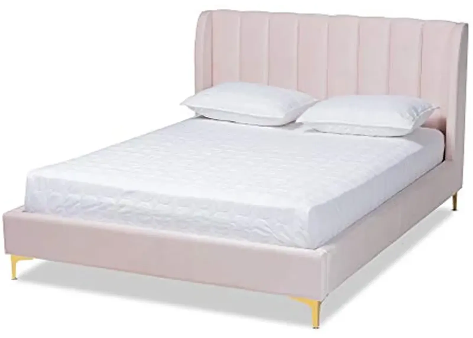 Baxton Studio Beds (Platform), Queen, Light Pink