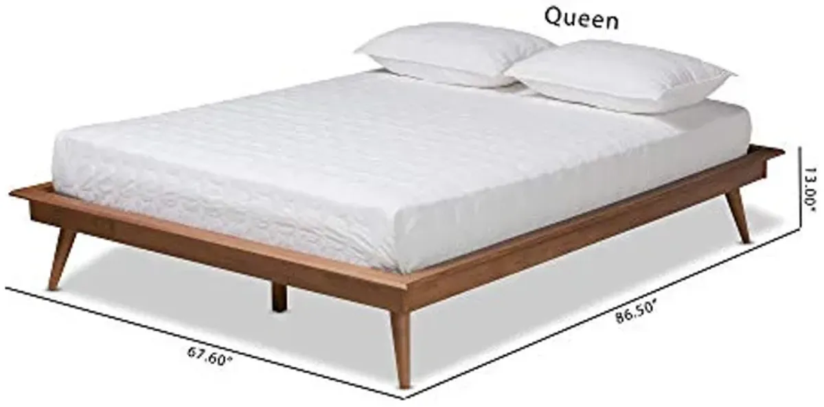 Baxton Studio Bed Frame, Queen, Brown