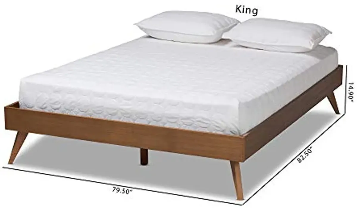 Baxton Studio Bed Frame, King, Brown