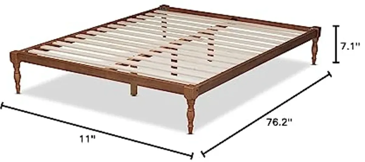 Baxton Studio Bed Frame, Double, Brown