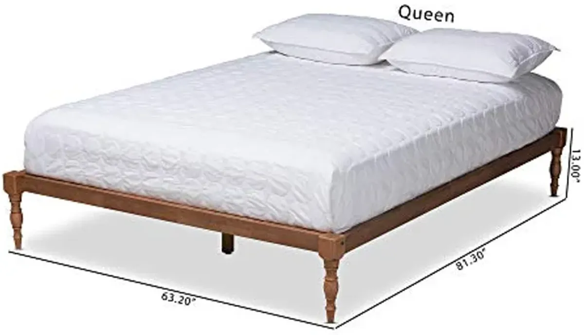 Baxton Studio Bed Frame, Double, Brown