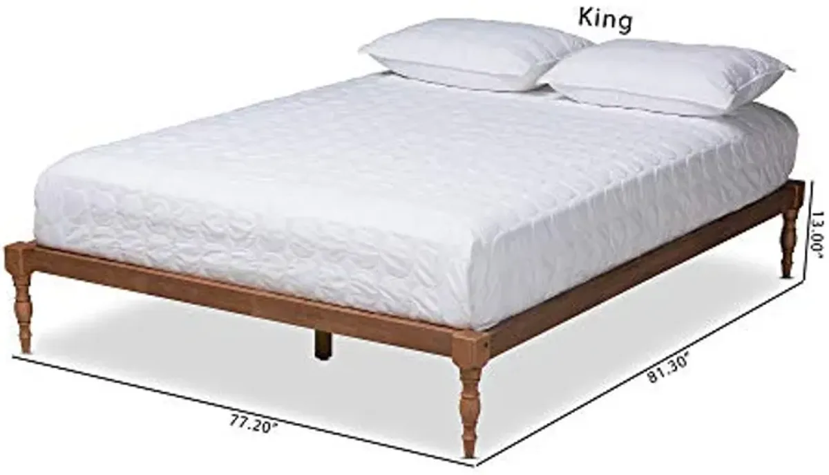 Baxton Studio Bed Frame, Double, Brown