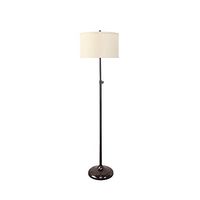 Urbanest Adjustable Height Windsor Floor Lamp, 51 1/2-inch Tall to 61 3/4-inch Tall, Oil-Rubbed Bronze Base with Cream Burlap Classic Drum Shade