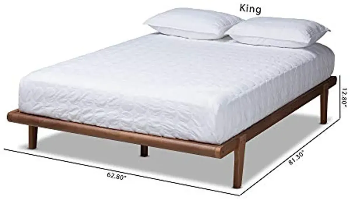 Baxton Studio Bed Frame, Double, Brown